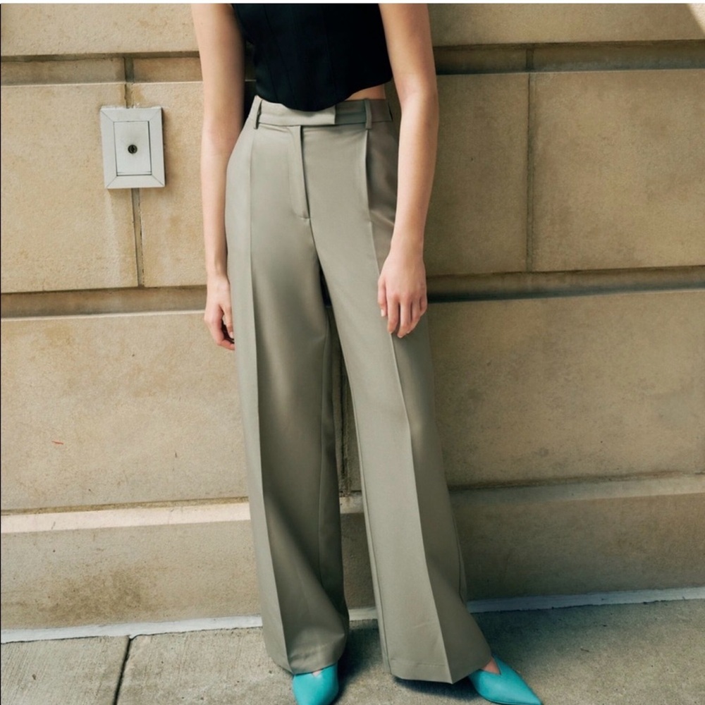Zara Grey Wide Leg Women's Trousers